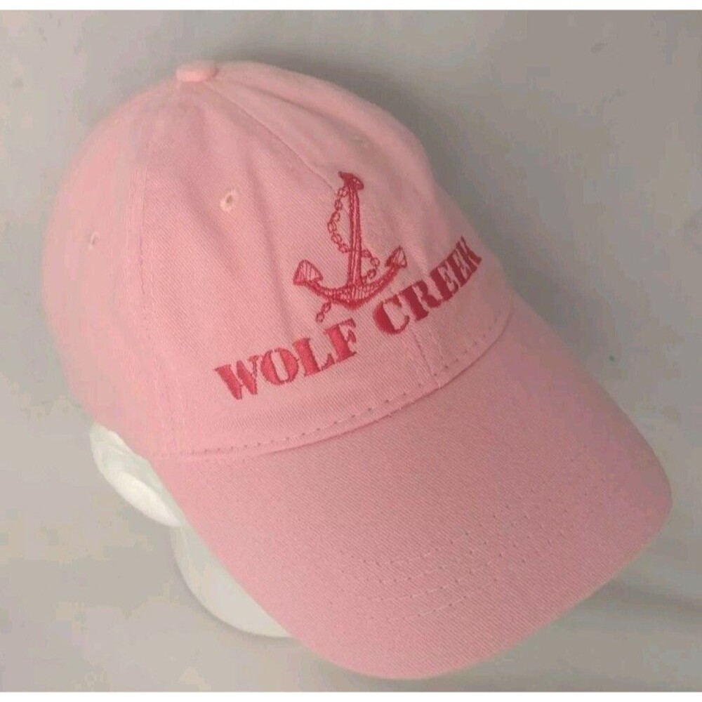 Wolf Creek Marina Pink Anchor Adjustable Strapback Hat/Cap-EXCELLENT!